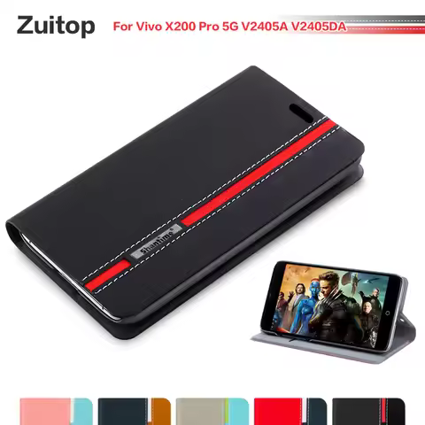 Cowboy PU Phone Bag Case For Vivo X200 Pro 5G V2405A V2405DA Flip Case Business Case Soft Silicone B