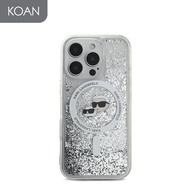 เคสมือถือ KARL Karl-Choupette Head Mag Liquid Glitter Case for iP 16 Pro/16 Pro Max - Transparent