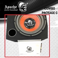 APACHE WOOFER COMBO PACKAGE [C] -12" INCH WOOFER + BOX + 4 CH AMPLIFIER + 6.5" MID BASS SPEAKER + PR