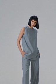 藍色雞眼無袖上衣