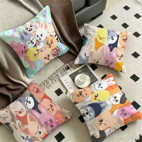 Kpop S-Stray K-Kids Skzoo Catoon Pillow Covers Cartoon Sofa Decorative Home Double-sided Printing Sh