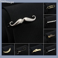 Stethoscpe Gold Silver Color Feather Pen Beard Shape Metal Tie Clip For Men Tie Bar Necktie Clips Pi