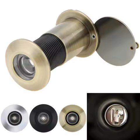 Door Viewer Peephole Zinc Alloy 200 Degree Rotating Privacy Cover for 1.57 inch to 2.56 inch Doors T