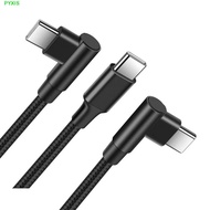PYXIS 90 Degrees Type C Cable, Elbow Nylon Braid PD 60W Quick Charger Cord, Convenient Quick Charge 