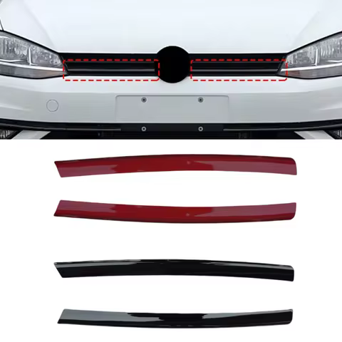 1Pair Car Grille Decorative Up Grille Strips Black Red Car Stickers Logo Cover Auto Exterior Accesso