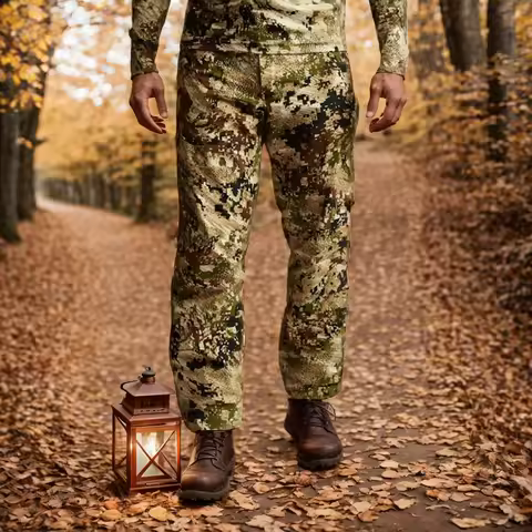 Ainfad Men's Camouflage Outdoor Hunting Fishing Pants Windproof Rainproof Dew Point Rain Pants for M