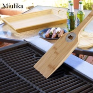 [Miulika] Bamboo Grill Scraper Compact Long Handle for Grill Cleaning Outdoor Party