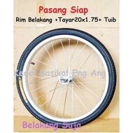 PASANG SIAP rim - rim 20" basikal  tayar 20x1.75 dan tuib . Terus pasang kat tayar basikal/kedaibasi
