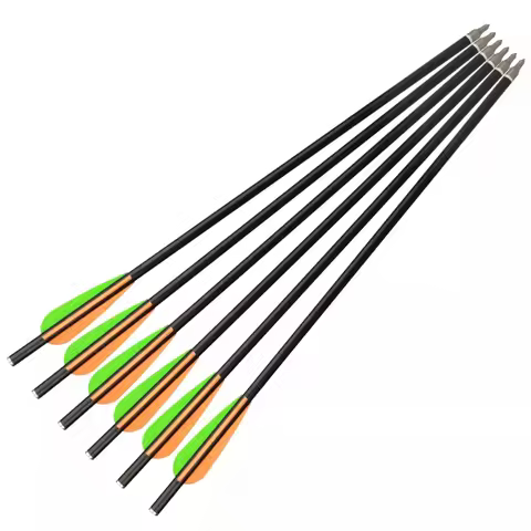 Crossbow Bolts Fiberglass Arrow Flat Nock for Archery Outdoor Hunting 12 in Pack