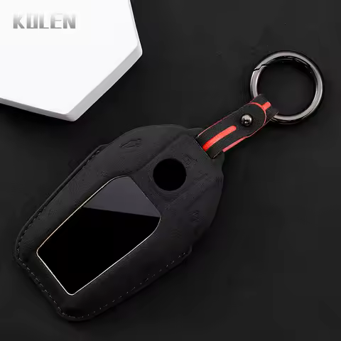 Leather Car LED Display Key Case Cover Shell For BMW 5 7 Series X3 X4 X5 X7 G30 G31 G11 G12 G01 GT G