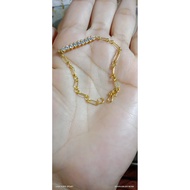 Light Gold Bracelet/ 2 Gram Gold Bracelet/ Gem Paperclip Bracelet