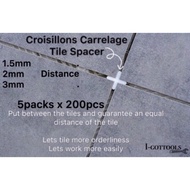1000Pcs 1.5mm, 2.0mm, 3.0mm Croisillons Carrelage Tile Spacers