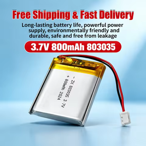 3.7V 800mAh 803035Lipo Battery,Rechargeable Lithium Polymer Cell for Bluetooth Headset, Wireless Mou