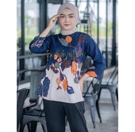 BATIK ATASAN WANITA TERBARU KEKINIAN TERMURAH BLUS BATIK WANITA MODEL TALI SAMPING DAN KANCING ALL M
