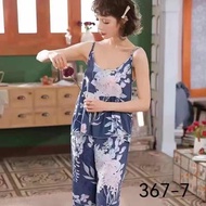 #Sara Korean  Sexy Strap Pajamas for Women  FLoral Fashion Printing Terno Pajama Sleepwear NEW SALE