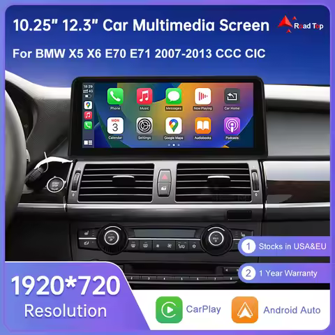 Wireless Carplay Touch Screen For BMW X5 E70 X6 E71 2007-2013 CCC CIC Display Radio Android Auto Car
