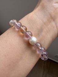 紫水晶 紫黃晶 珍珠手串手錬 8mm Amethyst with Ametrine & Pearl Bracelet,bracelets,ring,rings,earring,earrings,nec