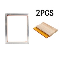 GRFQA Silk Screen Printing Kit 43/120T Silkscreen Mesh Aluminum Frame + Hinge Clamp + Emulsion Scoop