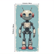 TEMU 2D Door Banner, 1pc ปิดประตูโรบอต, โพลีเอสเตอร์ 2D พิมพ์แบบแบน, 35.4x70.9 นิ้ว - ตกแต่งงานปาร์ต