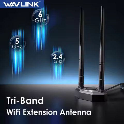 WAVLINK WiFi 6E Tri-Band Extension Antenna 2.4GHz 5GHz 6GHz WiFi Antenna For PCIe Network Card, WiFi