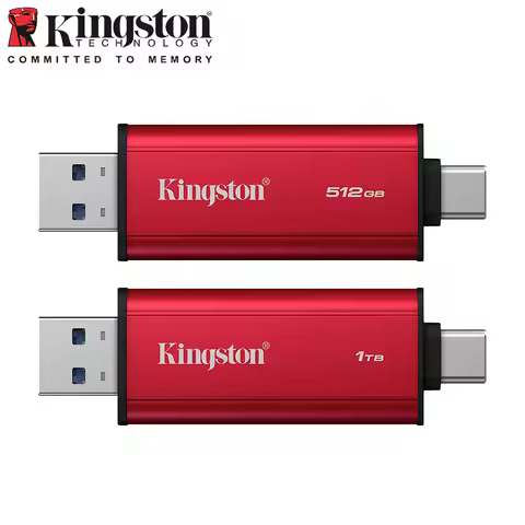 Kingston Dual Portable Solid State Drive USB 3.2 Type-C SSD 512GB 1TB 2TB External Hard Drive for iP