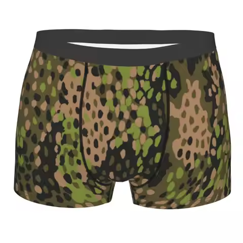Male Cool WW2 Camo Underwear Germany Arm Military Camouflage Boxer Briefs Stretch Shorts Panties Und