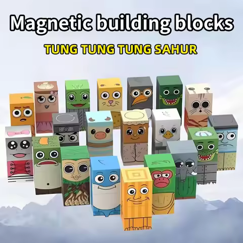 AI Character Magnetic Building Blocks Tung Tung Sahur Assembly Building Blocks Character Building Bl