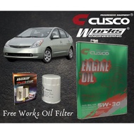 TOYOTA PRIUS 2009-2015 CUSCO JAPAN FULLY SYNTHETIC ENGINE OIL 5W30 SN/CF ACEA FREE WORKS ENGINEERING OIL FILTER