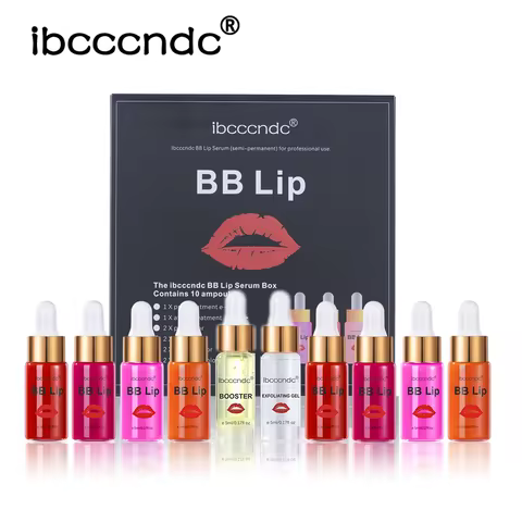 BB Lips Ampoule Serum Starter Set Semi-Permanent BB Lip Gloss Tinted Pigment Lasting Moisturizing Fo