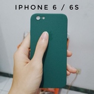 HIJAU Casing iPhone 6 6s Square Edge Soft Case Logo Apple Dark Green Army Green