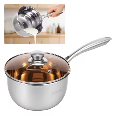 Stainless Steel Sauce Pot Heavy Duty Butter Warmer Measuring Pan Milk Warmer Pot Kitchen Cooking Sma