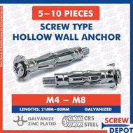 10PCS M4 M5 M6 M8 Hollow Wall Anchor Metal / Drywall Cavity Plug Screw Depot