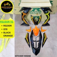 (STICKER TANAM/AIRBRUSH) RAPIDO COVER SET HONDA RS150 RS150R V1 (23) BLACK/ORANGE