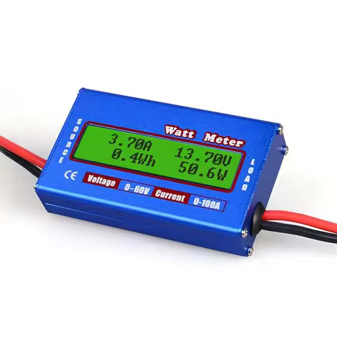 DC 60V Backlight LCD Digital Watt Meter High-accuracy Power Analyzer 100A RC Wattmeter Balance Volta