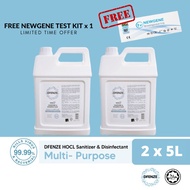 [5L COMBO] 2x5L Dfenze HOCL Sanitizer &amp; Disinfectant with Newgene Test Kit FREE