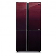 KULKAS SHARP SIDE BY SIDE 4 PINTU GLASS DOOR HYBRID ION SJ-IF91PG-GR