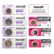 [1Pcs] Maxell CR2016/CR2025/CR2032/CR1220/ CR1616/CR1216/CR1620 Lithium Battery 3V - Genuine Maxell 