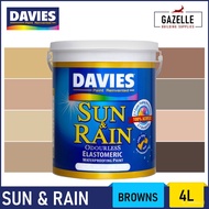 Davies Sun &amp; Rain Acrylic Elastomeric Paint - Browns 4L