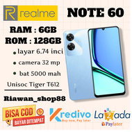 Hp realme NOTE 60 RAM 6GB+128GB ,CAMERA 32MP, 5000MAH,SUDAH TERDAFTAR RESMI DI KEMENTRIAN ,GARANSI R