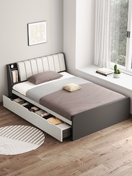 儲物床 床架 可定制 （送貨上門） 實木床 床櫃一體 單人床 雙人床 組合床架 床褥 儲物床 趟門衣櫃床 bed