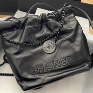 Chanel 22bag Chain Bag Chan24P Double C22ba mini minisoblack All Black Chain Bag 22bagmini Black Sam