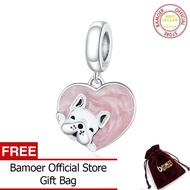 BAMOER แท้925เงินสเตอร์ลิงลูกสุนัขจี้ความรักสำหรับสร้อยข้อมือเงินแท้หรือสร้อยคอเครื่องประดับ BSC360