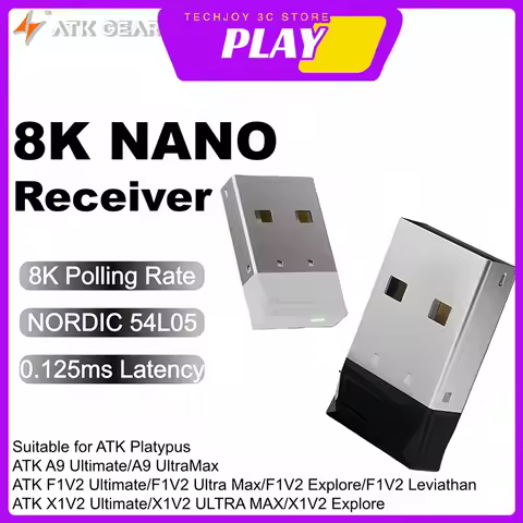 1PC ATK Mouse 2.4G 8K NANO Receiver Connect Wireless Dongle Receiver Unifying USB Adapter Device for