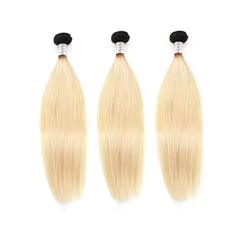 Ombre T1B/613 Human Hair Bundles 8 -30 Inch Dark To Blonde Straight Brazilian Hair Bundles Double We