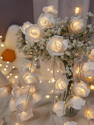 LED玫瑰花燈簾,室內燈,生日派對場景裝飾用品,女孩房間裝飾
