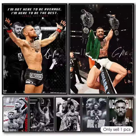 Boxer C-Conor M-McGregor Poster Decorative Wall Art Stickers Mural Photo Print for Home Living Room 