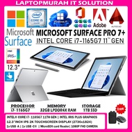 Microsoft Surface Pro 7+ / Core i7-11th Gen 12.3 inch 2K Display Touchscreen 32GB RAM - 1TB SSD - Wi