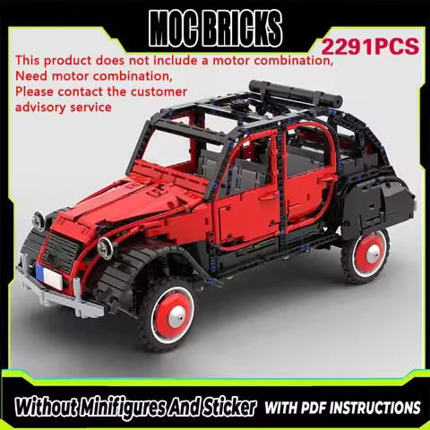 Speed Racing Car Model MOC Building Bricks 2CV Charleston Car Modular Technology Gifts Holiday Assem