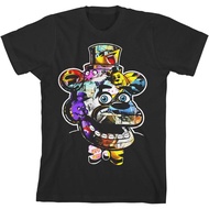 Premium Distro Five Nights at Freddy's Freddy's Freddy's Face Graphics Boy's Black T-Shirt