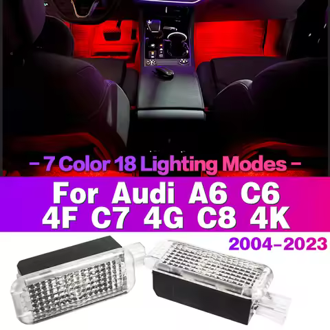 LED Car Footwell Light Bulb Interior Atmosphere Lamp Decorative Accessories For Audi A6 C6 4F C7 4G 